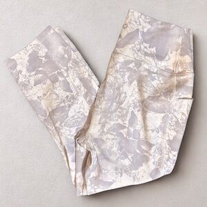 Women’s RBX Gray and Cream Floral Patterned Cropped Leggings
